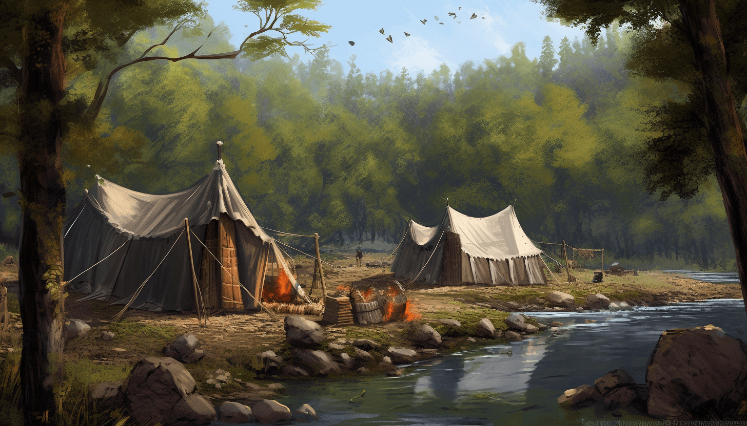 Abandoned bandit camp along the river